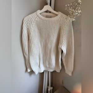 Vintage thrifted white fisherman’s sweater